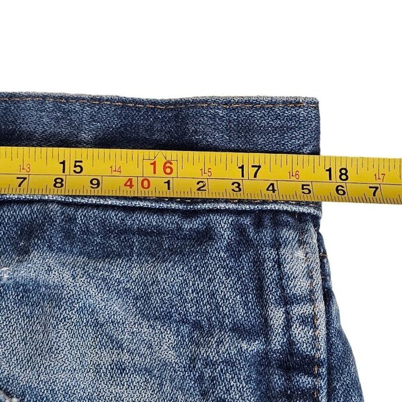 Wrangler Vintage Straight Leg Distressed Jeans Hi-Rise Mid Wash Denim Mens 36x30 - Picture 11 of 14